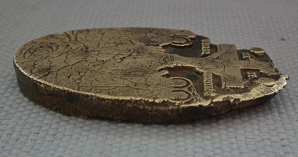 Rare Antique 16th -17th century Russian Orthodox Cast Brass Traveling Icon