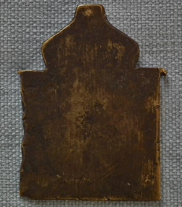 Antique 18th Russian Orthodox Brass and Enamel icon the Mother of Good Joy of All Who Sorrow