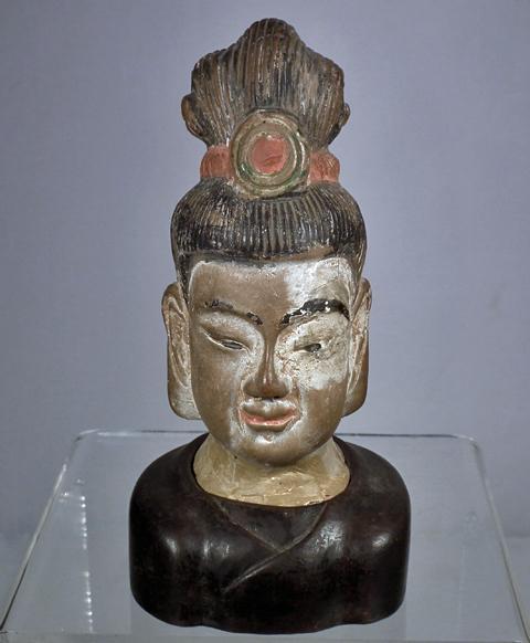 Antique Chinese Ming Dynasty Terracotta Head Avalokiteshvara Bodhisattva Guanyin Quan Yin