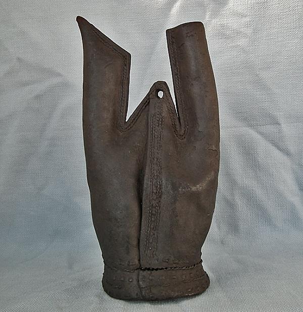 Antique Turkish Ottoman Military Leather Water Flask Matara 16th century