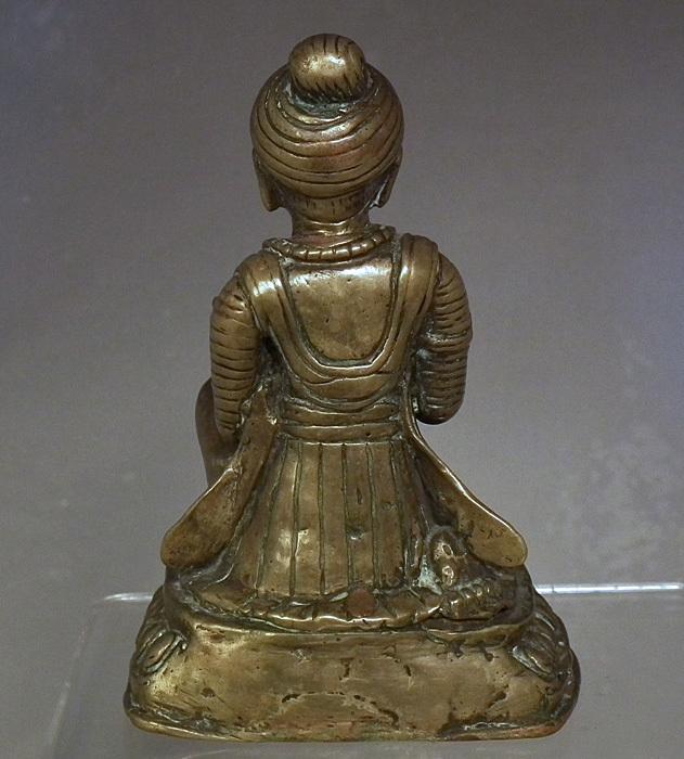 Antique Nepalese Newari Bronze Donor Figure 17th -19th Century Nepal