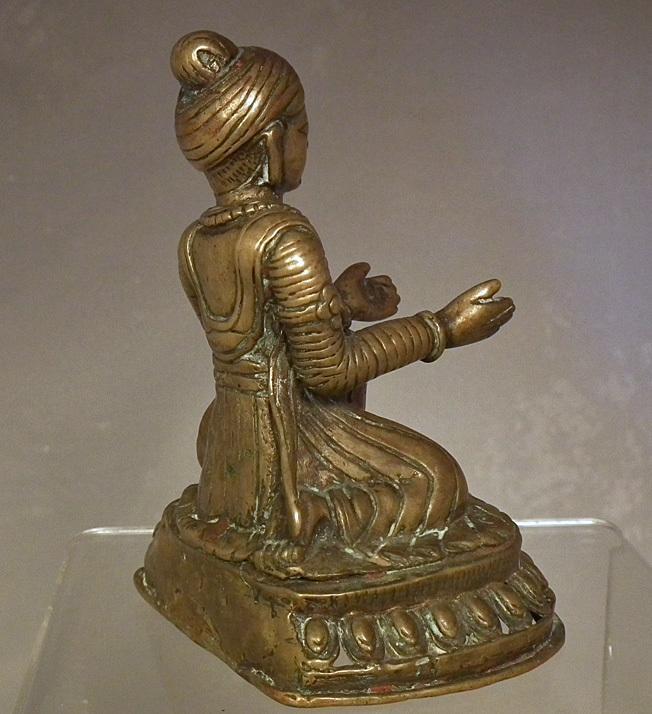 Antique Nepalese Newari Bronze Donor Figure 17th -19th Century Nepal