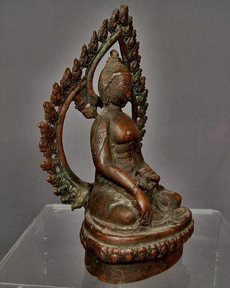 Antique Nepalese Bronze Figure of Buddha 15th - 18th century Nepal