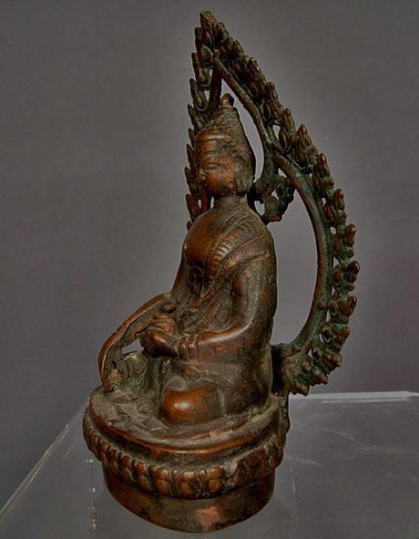 Antique Nepalese Bronze Figure of Buddha 15th - 18th century Nepal