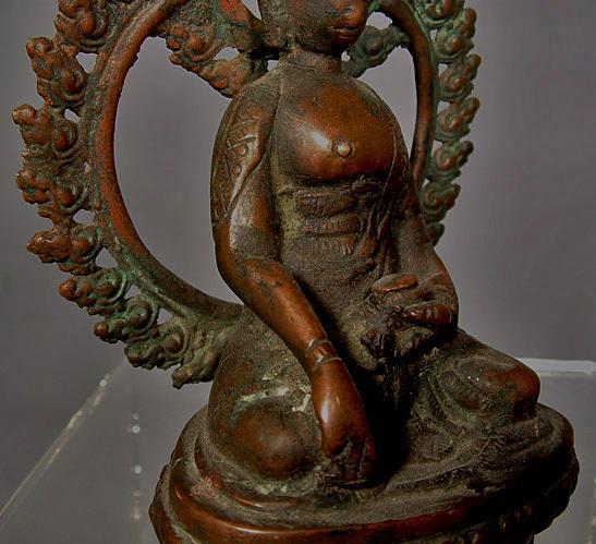 Antique Nepalese Bronze Figure of Buddha 15th - 18th century Nepal