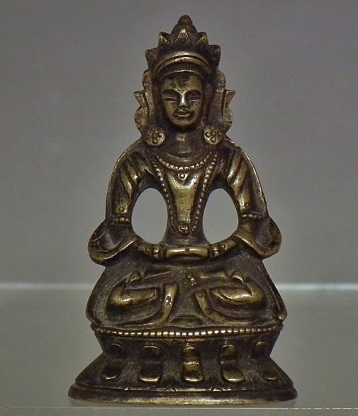 Antique 18th -19th century Sino Tibetan Small Bronze Figure of Guanyin Quan Yin