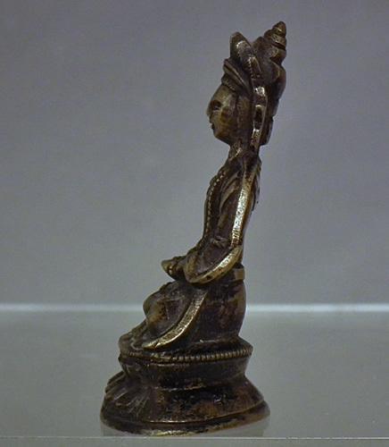 Antique 18th -19th century Sino Tibetan Small Bronze Figure of Guanyin Quan Yin