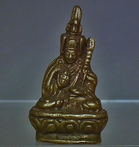Antique 19th c Tibetan Copper Alloy Figure of Lama