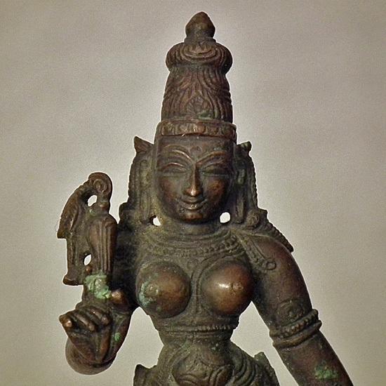 SOLD Antique bronze Figure Indian Hindu Parvati Meenakshi 15th-18th c India