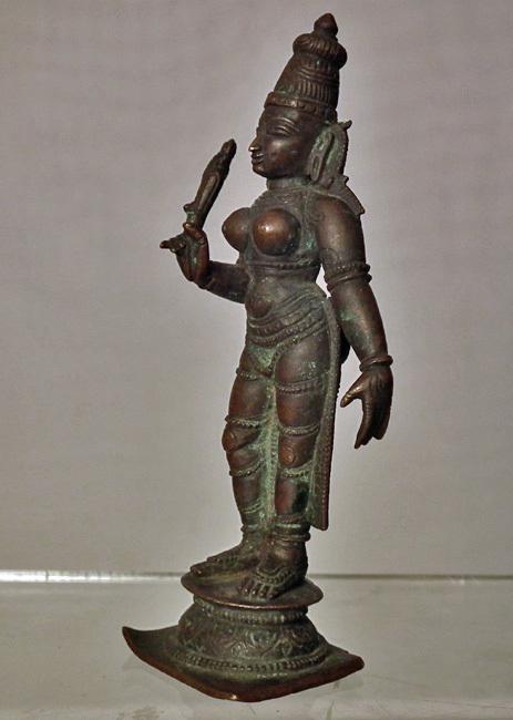 SOLD Antique bronze Figure Indian Hindu Parvati Meenakshi 15th-18th c India
