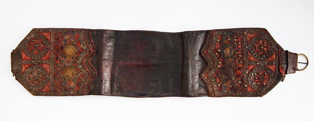 Antique 19th Century Polish Leather Money Belt Pas Trzos Krakowski
