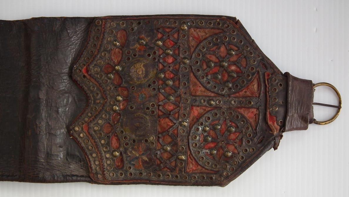 Antique 19th Century Polish Leather Money Belt Pas Trzos Krakowski