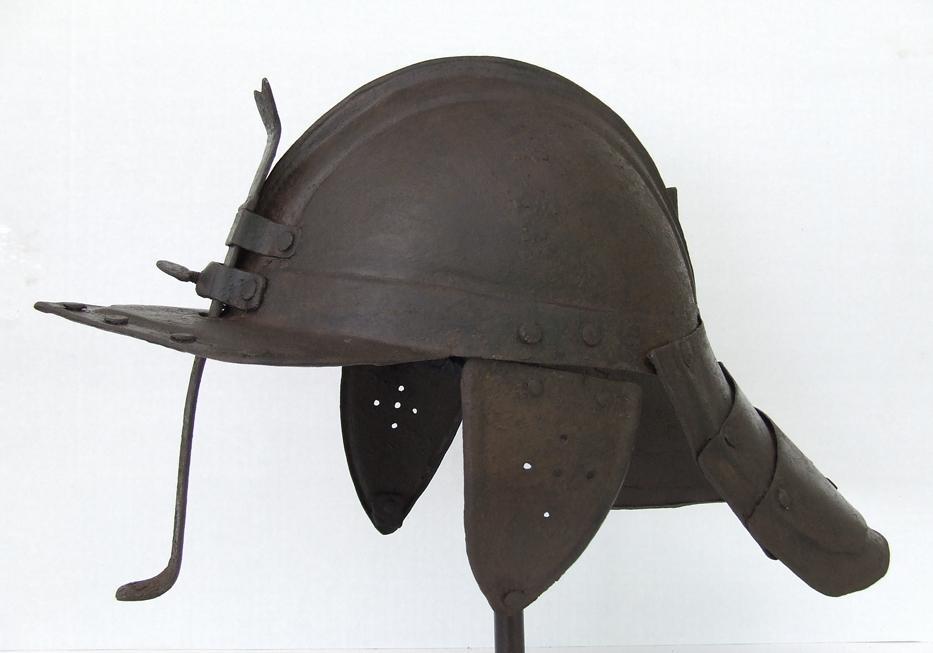 SOLD Antique 17th Century English Royalist Harquebusiers Cavalry Lobstertail Helmet Civil War 1642-1651