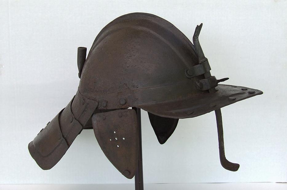 SOLD Antique 17th Century English Royalist Harquebusiers Cavalry Lobstertail Helmet Civil War 1642-1651