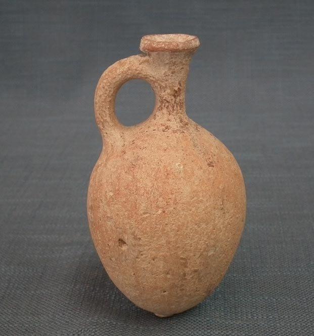 Ancient Holy Land Pottery ca. 1000 BC Terracotta Perfume Flagon