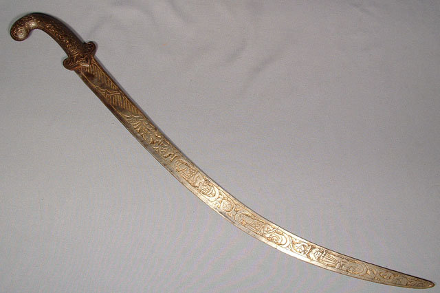 ANTIQUE INDO PERSIAN HUNTING SWORD, 19th century