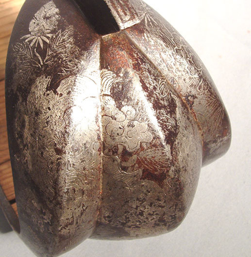 Antique Japanese Samurai Armor Stirrup Abumi