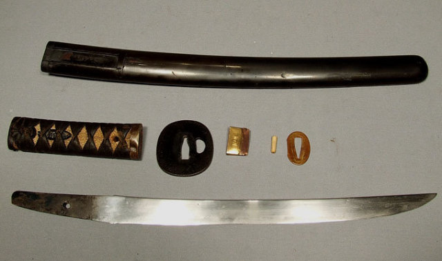ANTIQUE JAPANESE SAMURAI SWORD WAKIZASHI, KOTO PERIOD