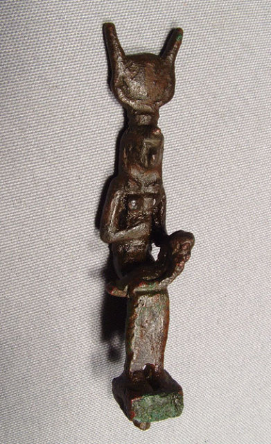 Ancient Egyptian Bronze Figure of Isis With