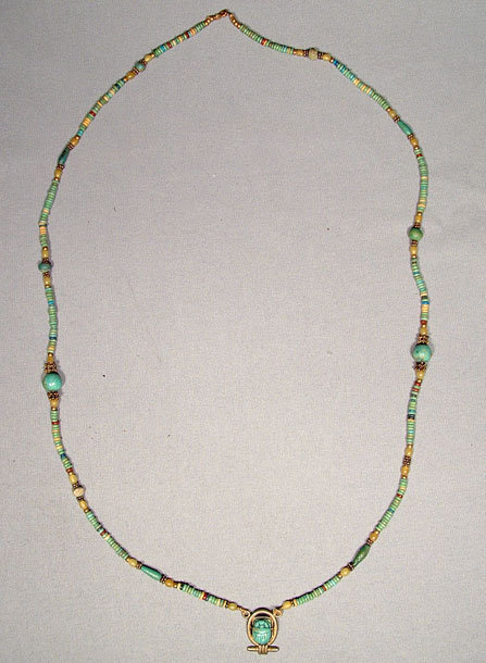 Ancient Egyptian Necklace Scarab & Beads