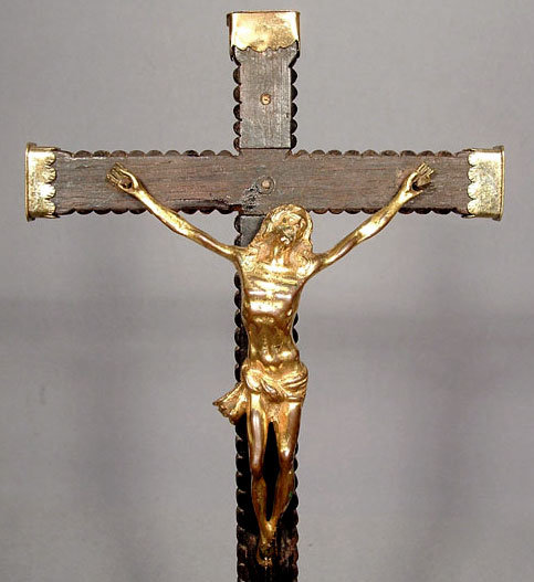 Antique 17th century Baroque Crucifix Cross