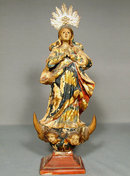 Antique Spanish Colonial Santos Virgin Mary