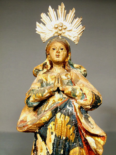 Antique Spanish Colonial Santos Virgin Mary