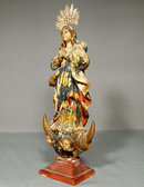 Antique Spanish Colonial Santos Virgin Mary