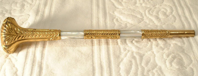 Antique Umbrella Gold Mother of Pearl Handle, 19th century