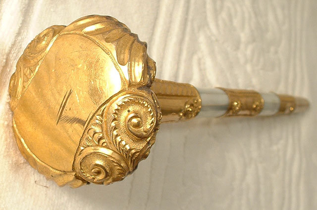 Antique Umbrella Gold Mother of Pearl Handle, 19th century