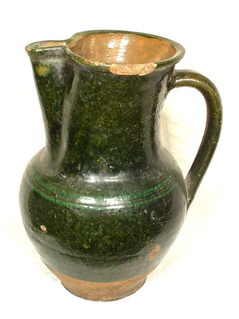 Antique Ceramic Wine Jug, Europe 17th-18th century