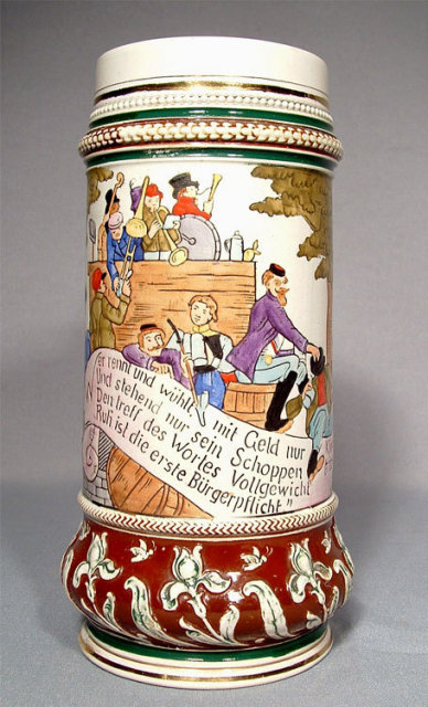 Antique Beer Stein Matthias Girmscheid, 19th century