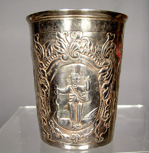 Antique Imperial Russian Silver Hunting Beaker, 18th century