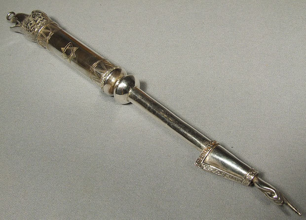 Antique Imperial Russian Silver Jewish Torah Pointer, 19th c