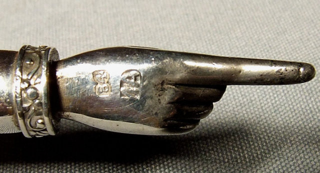 Antique Imperial Russian Silver Jewish Torah Pointer, 19th c