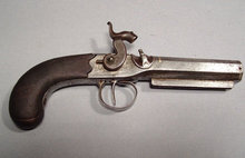Antique Gun Percussion Pistol by John Evans, 19th Century