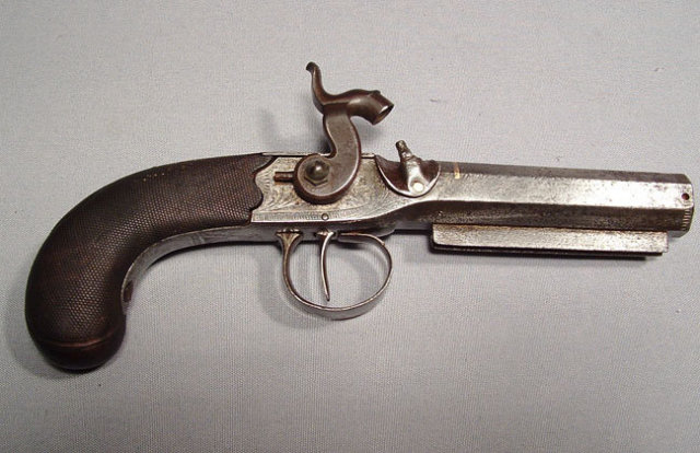 Antique Gun Percussion Pistol by John Evans, 19th Century
