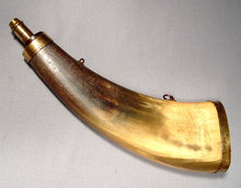 Antique Gun Powder Horn Flask