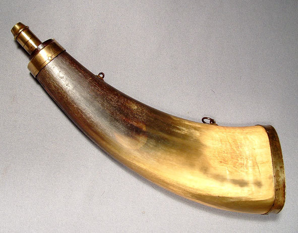 Antique Gun Powder Horn Flask