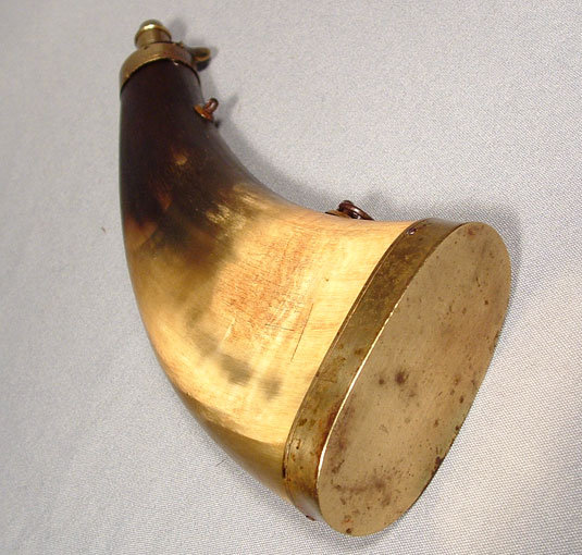 Antique Gun Powder Horn Flask