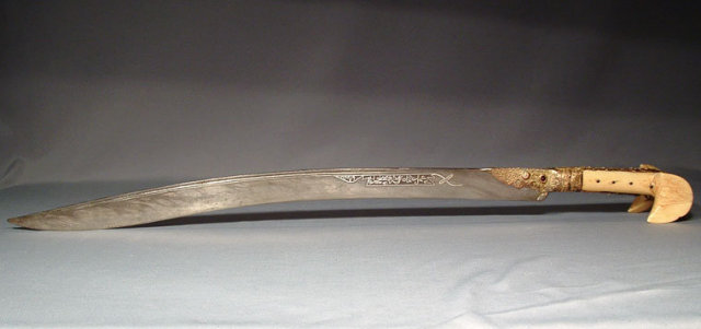 Antique Turkish Ottoman Sword Yatagan Islamic Yataghan In silver