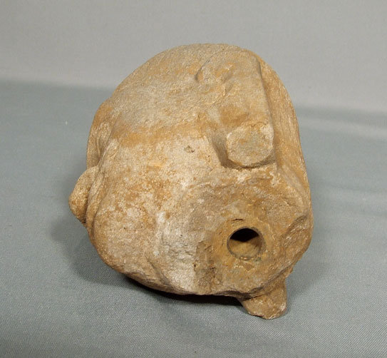 Antique Khmer Head of Divinity, Antique Sandstone Figure