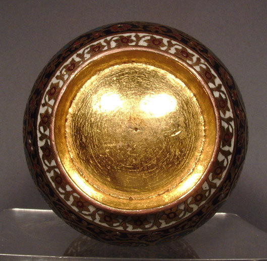 Islamic Indian Mughal Enamelled Gilt Copper Vase