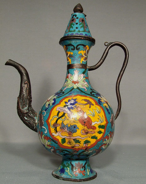 Antique Chinese Tibetan Cloisonne Ewer