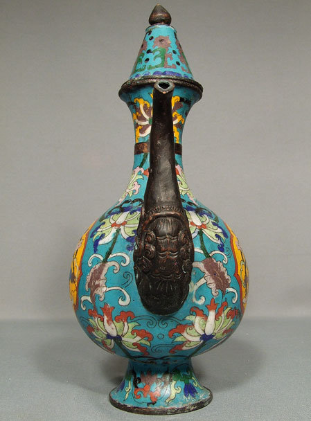 Antique Chinese Tibetan Cloisonne Ewer