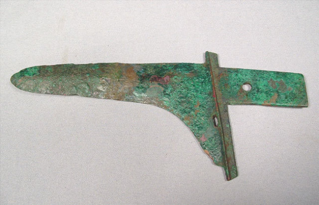 Antique Chinese Zhou Dynasty Bronze Axe Ge