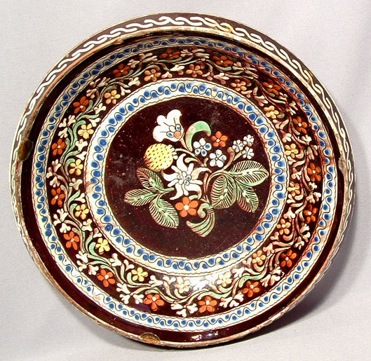 ANTIQUE EUROPEAN CERAMIC DISH, 18TH CENTURY
