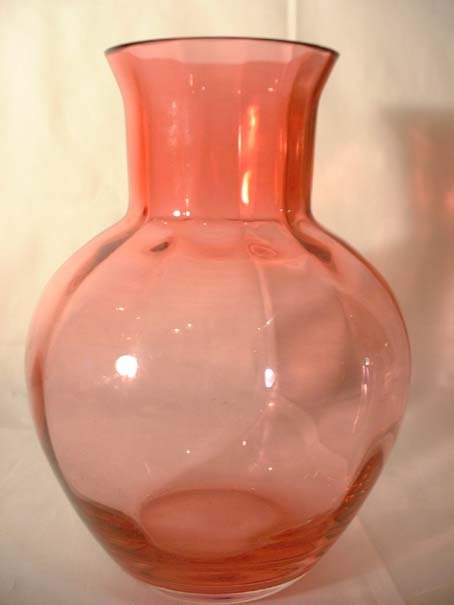 ANTIQUE VICTORIAN ENGLISH CRANBERRY GLASS VASE,