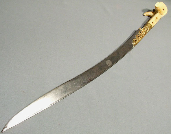 Antique Turkish Ottoman Large Sword Yatagan Yataghan