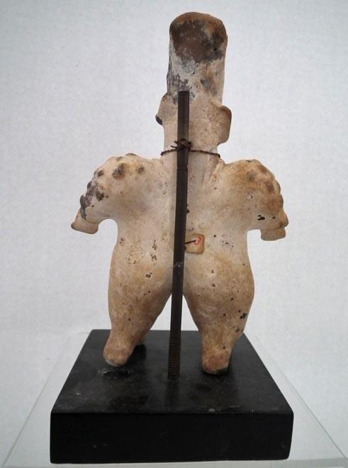 Antique Pre-Columbian Jalisco Polychrome Ceramic Female Figure